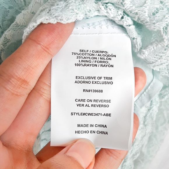 ALTAR'D STATE Precilla Floral Lace Square Neckline Frilled Blouse Size Small - Picture 10 of 12